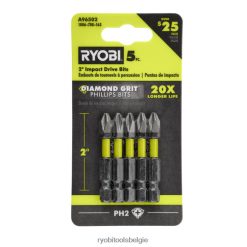 5 st. 2 slagschroevendraaiers met diamantkorrel NBBJ6R823 RYOBI accessoires