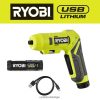 USB-lithiumschroevendraaierset NBBJ6R67 RYOBI elektrisch gereedschap
